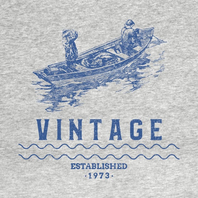 Vintage Est. 1973 Fishing Boat by Green Zen Culture